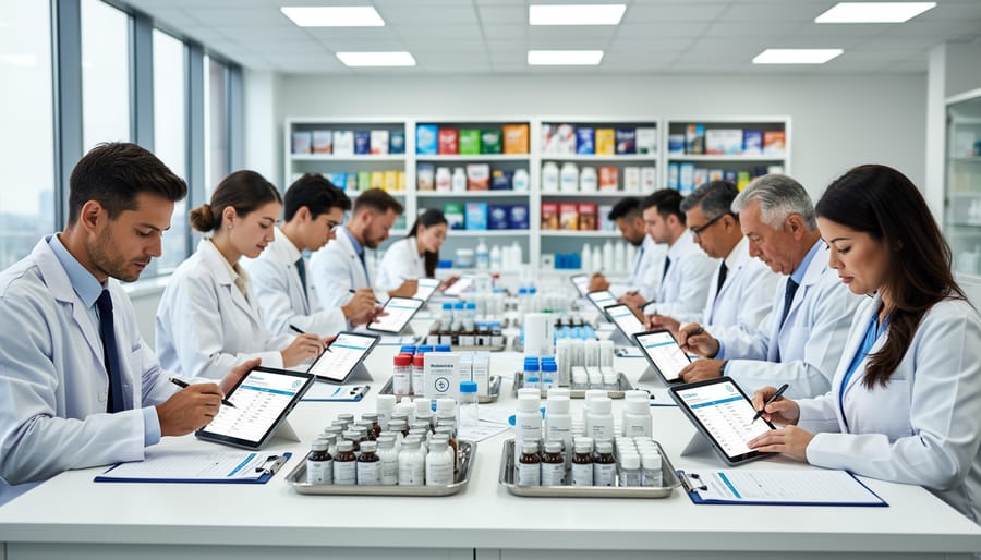 Hands using testing equipment to evaluate consumer electronics in laboratory setting